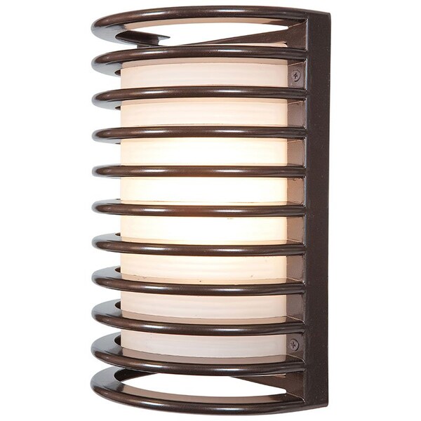 Access Lighting Bermuda 1 Light Outdoor Wall Mount, Bronze Finish, Ribbed Frosted Glass 20010MG-BRZ/RFR - main